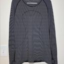 Lululemon  | Swiftly Tech Long Sleeve Crewneck Striped Active Tee Black/White 10 Photo 2