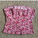 Angie VTG  Asian Print Strapless Top Sz L Photo 2