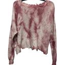 FATE. Distressed Sweater Cropped Oversized Neutral Sweater Womens Size M Boho Dye Photo 1