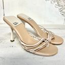 Jeffrey Campbell  Slip On Asymmetric Strappy Heeled Mule Natural Combo Women's 7 Photo 1