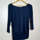 The Limited CLEARANCE! Navy  Hi-Low Mixed Media Top Size S NWT Photo 0