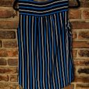 Tommy Hilfiger  Blue White Striped Sleeveless Keyhole Blouse Women's Size Small Photo 5