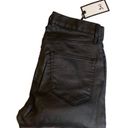 3x1 new  NYC ☏ Retro Track Pant Cropped Jeans ☏ Shiny Black Coated ☏ Elastic Hems Photo 11