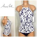 Anne cole New.  navy floral tankini set. Retails $139. XS-top/S-bottom Photo 1