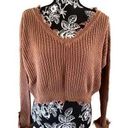 Forever 21  Knit Off The Shoulder Cropped Sweater Strappy V Neck Photo 0