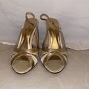 Bebe Italian Leather Gold Heels Photo 2