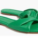 J.Crew Twisted Slide Sandal Size 7 Deep Dark Green Elegant Feminine Y2K Coquette Photo 0