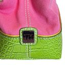 Tommy Hilfiger  Handbag Women Small Pink Canvas Green Croc Purse Shoulder Bag Photo 2