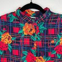 Cathy Daniels Multi color Floral Mock Neck Long Sleeve Button Blouse Top Size 10 Photo 2