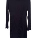 Karen Kane Ruched Front Long Sleeve Solid Black Dress Round Neck Office Career L Photo 0