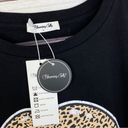 Blooming Jelly  Leopard Lips Graphic Print T-shirt Black Peach Large Photo 9