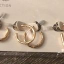 Ettika NWT  Gold Hoop Earrings Set Hoops 18k Gold Plated Photo 3