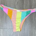 The Bikini Lab  Women's Pastel Prism Stripe French Cut Bikini Swim Bottom sz M Photo 0