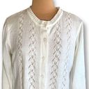 Only Vintage  Necessities Cardigan Sweater Off White Round Neck Crocheted Knit Photo 0