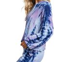 indigo. MARONIE Bamboo Tie Dye Slouchy Hoodie Large  Photo 3