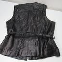 Vtg Siena Studio Women's lg Black Soft Leather Vest w/belt Moto Y2k Goth Grunge Photo 2