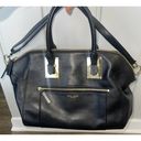 Henri Bendel  Women’s Satchel Handbag Black Leather Gold Hardware Crossbody Photo 0