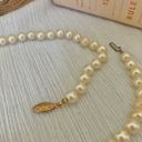 American Vintage Vintage “Zillah” Ivory Pearl Necklace 18” Gold Tone Marquis Fishhook Classic Photo 0