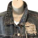 Vervet Classic Crop Fit Distressed Denim Jean Jacket S Medium Blue Non- Stretch Photo 7