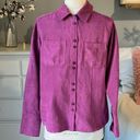 Relativity Vintage 90s Faux Suede Button Front Plum Top Long Sleeve Womens Small  Photo 1