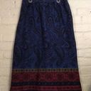 Vintage Bleyle 12 Thick Knit Blue Black Pink Paisely Midi Straight Pencil Skirt Photo 0