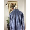 Coldwater Creek Rib Weave Blue Striped Collared Jacket Women's 20 Long Sleeve Photo 4