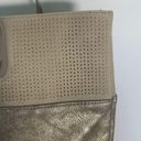 Stella & Dot  Hudson Women's Brushed Metallic Faux Suede Tote Bag Gray Black M Photo 9