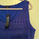 Tiana B  Dress Blue Embroidered Lace Scoop Neck Shift Dress Sz XXL NWT Photo 5