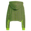 Ivy Park  x Adidas Solar Green Houndstooth Cropped Long Sleeve Hoodie Size Large Photo 8