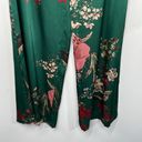 Lulus  Thriving Vibes Green Floral Print Satin Wide-Leg Pants size Medium Photo 4