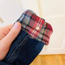 L.E.I  Sherpa collar plaid lined denim trucker jacket Photo 4