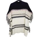 a.n.a  A New Approach Womens Medium Bohemian Chunky Knit Fringe Poncho Sweater Photo 1