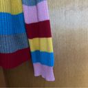 Umgee  Rainbow Striped Crewneck Knit Sweater Size Large Photo 1