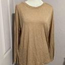 Vince  Tan Viscose Long Sleeve Pullover Crewneck Blouse M Photo 0