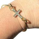 Boutique Wholesale 12 Cross Bracelets Rhinestone Gold Tone Silver Tone Bangle Bulk Lot Photo 0