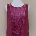 Modcloth NEW  Lace & Mesh Burgundy Velvet Burnout w Ruffle Sleeveless Top Medium Photo 0