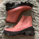 Sorel Women’s 10  Brex Chelsea Lux Lug Sole Waterproof Boots Pink Leather Patent Photo 1