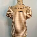 Madewell  Gingham Jacquard Square-Neck Puff Sleeve Top Size Small Photo 5