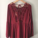 American Eagle  AE Midi A Line Long Sleeve Tassel Cut Out Dress Photo 3