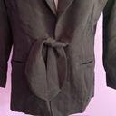 Bebe 𝅺 Black Front Tie 100% Wool Coat Size 4 Photo 1