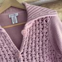 Northern Reflections Vintage  pink chunky knit cardigan sweater size small Photo 4