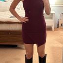 Necessary Clothing Maroon Halter Neck Body Con Mini Dress Photo 1