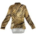 St. John  Animal Print Silk Long Sleeve Button Up Blouse Size 4 Vguc Photo 4