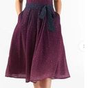 Eshakti  Purple Red Ruffle Ombre Star Print Georgette Midi Dress Missing Belt 1X Photo 13