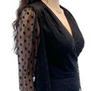 Yumi Kim NEW  Womens M Wicked Game Wrap Dress Black Swiss Dot Maxi Sheer Witchy Photo 4