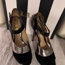 L.A.M.B. Gwen Stefani Platform Heels Blk/Gun Metal Strappy Shoes Sz 7 No Box Photo 5