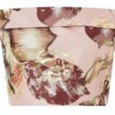 Miss Selfridge Pink Floral Off Shoulder Crop Top Photo 0