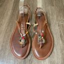 REEF  flat brown strappy sandals ~ boho bead detail ~ women’s size 10 Photo 6