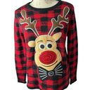 Holiday Time  Ugly Christmas‎ Sweater Women's Red Size 4-6 Rudolph Reindeer Photo 0