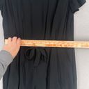 The Loft  Romper Womens 6 Black Tie Front Short Sleeve Back Cutout Pockets Summer Photo 2